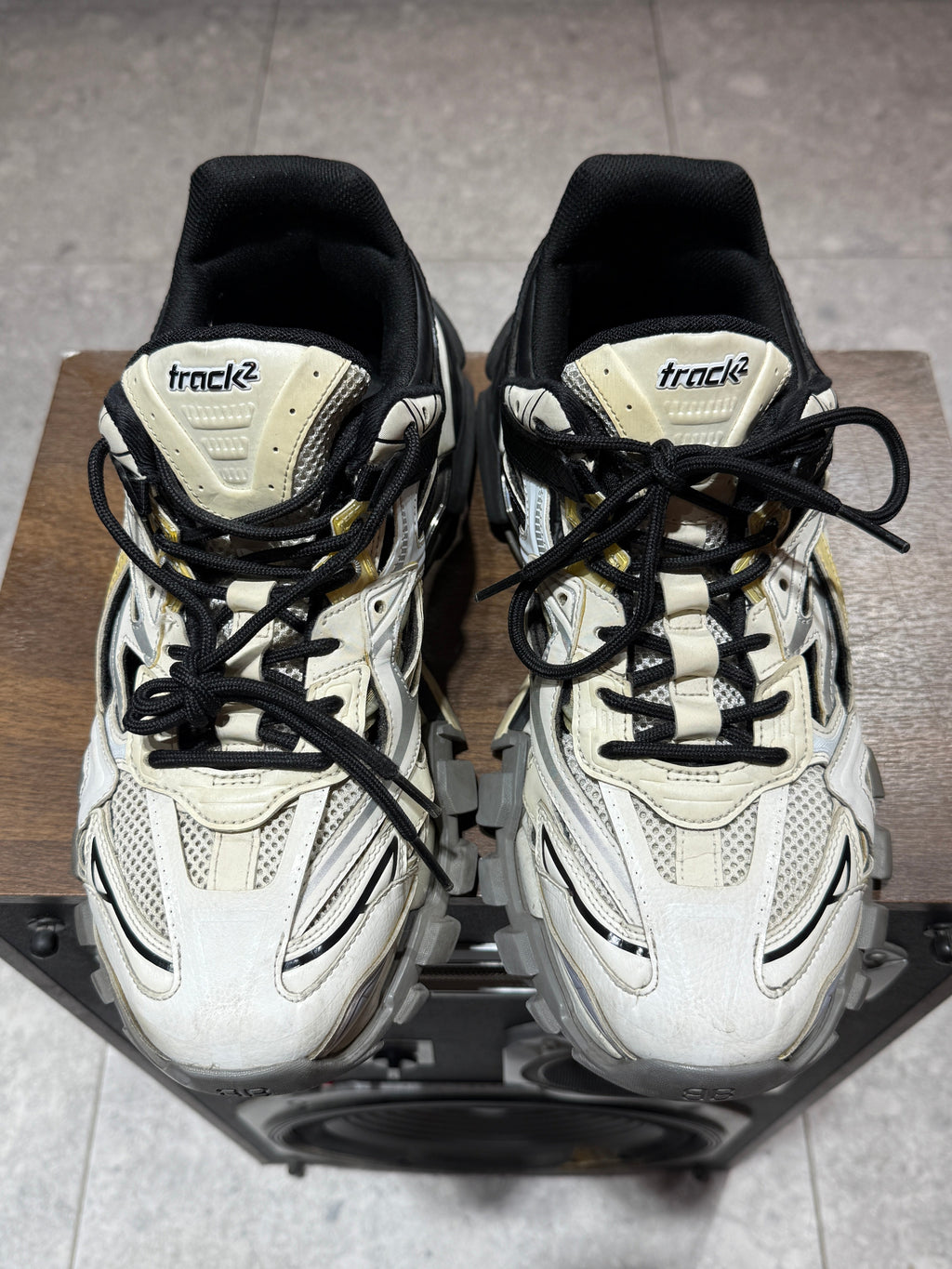 Balenciaga Track 2 Beige White Black Runners Sneakers