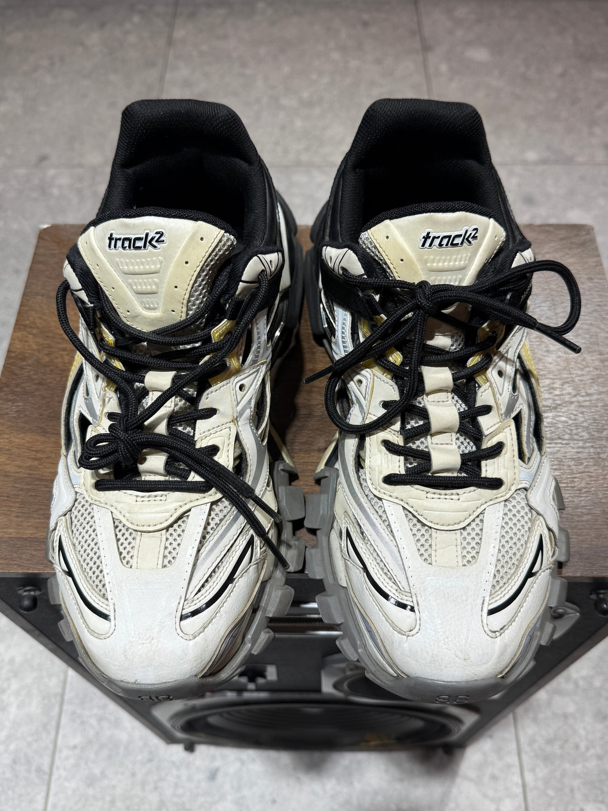 Balenciaga Track 2 Beige White Black Runners Sneakers