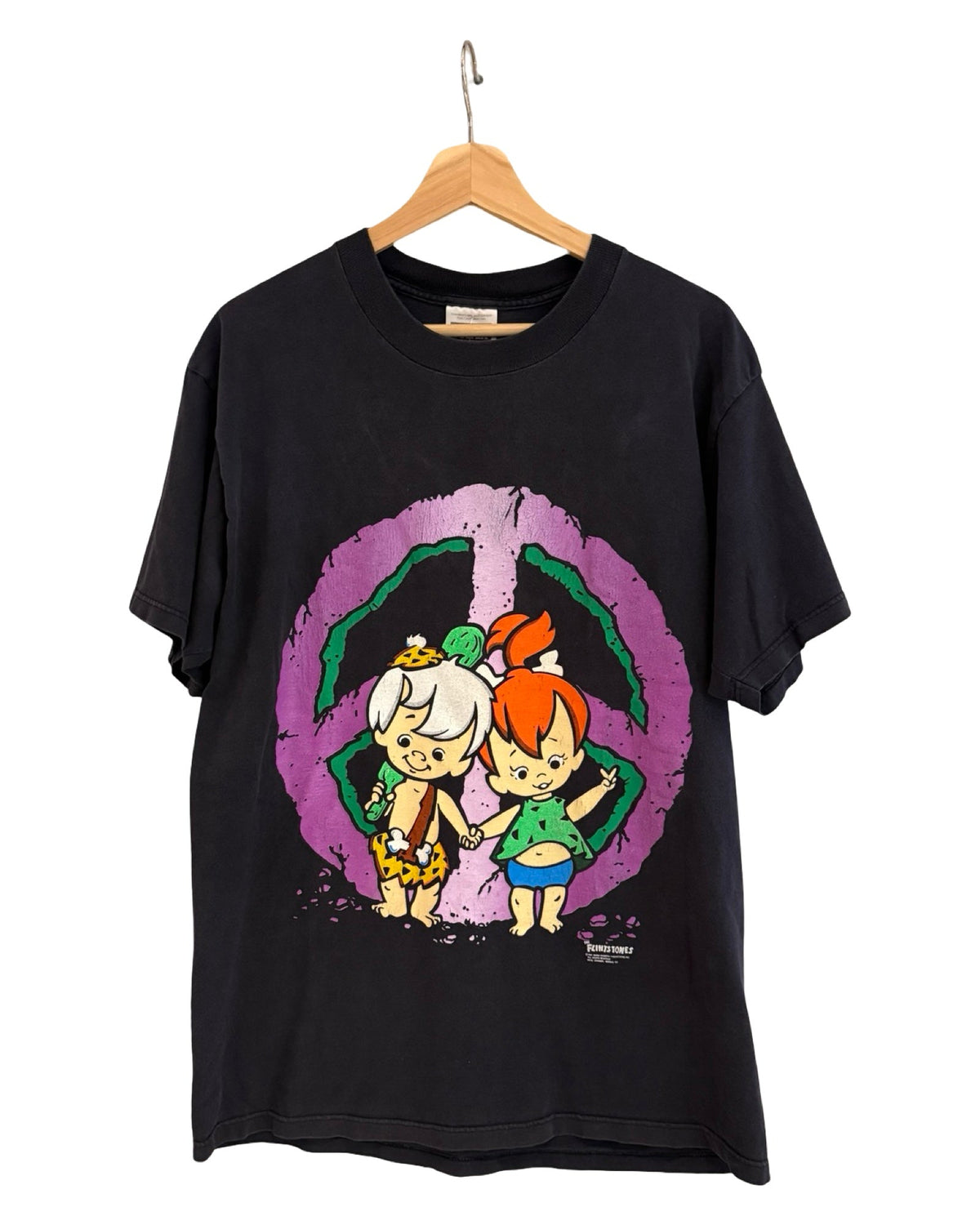 Vintage 1991 Pebble & Bam Flintstones Peace Tee product image 1