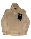 Vintage Ralph Lauren Knitted Skull Patch Varsity Sweater