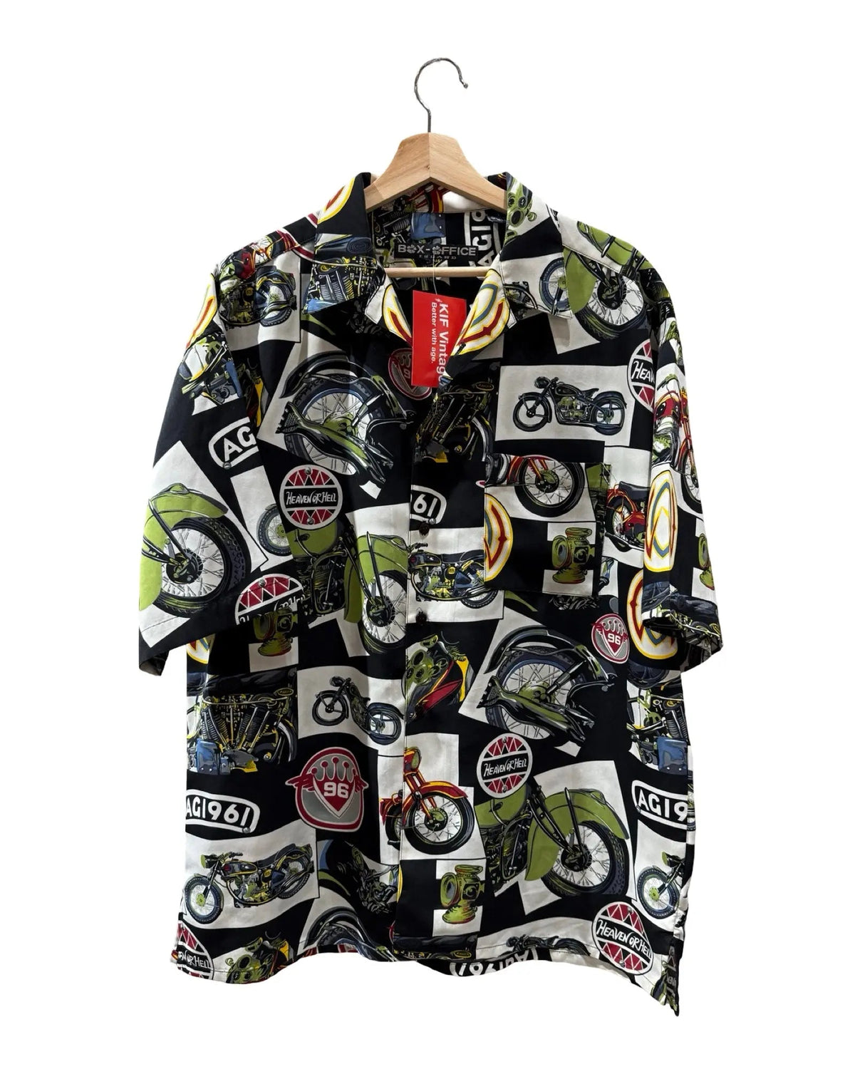 Vintage 1996 Heaven Or Hell Motorcycle Button Up Shirt product image 1