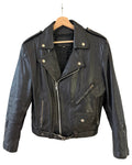 Vintage 80s Distressed Leather Motorcycle Biker Jacket product image 1
