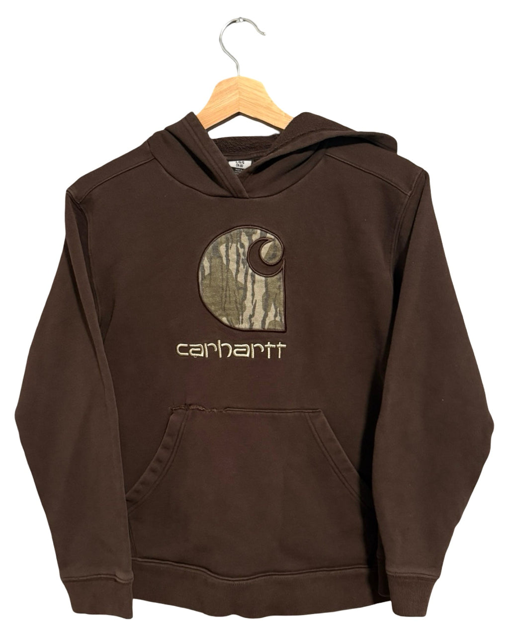 Vintage Y2K Carhartt Brown Logo Hoodie product image 1