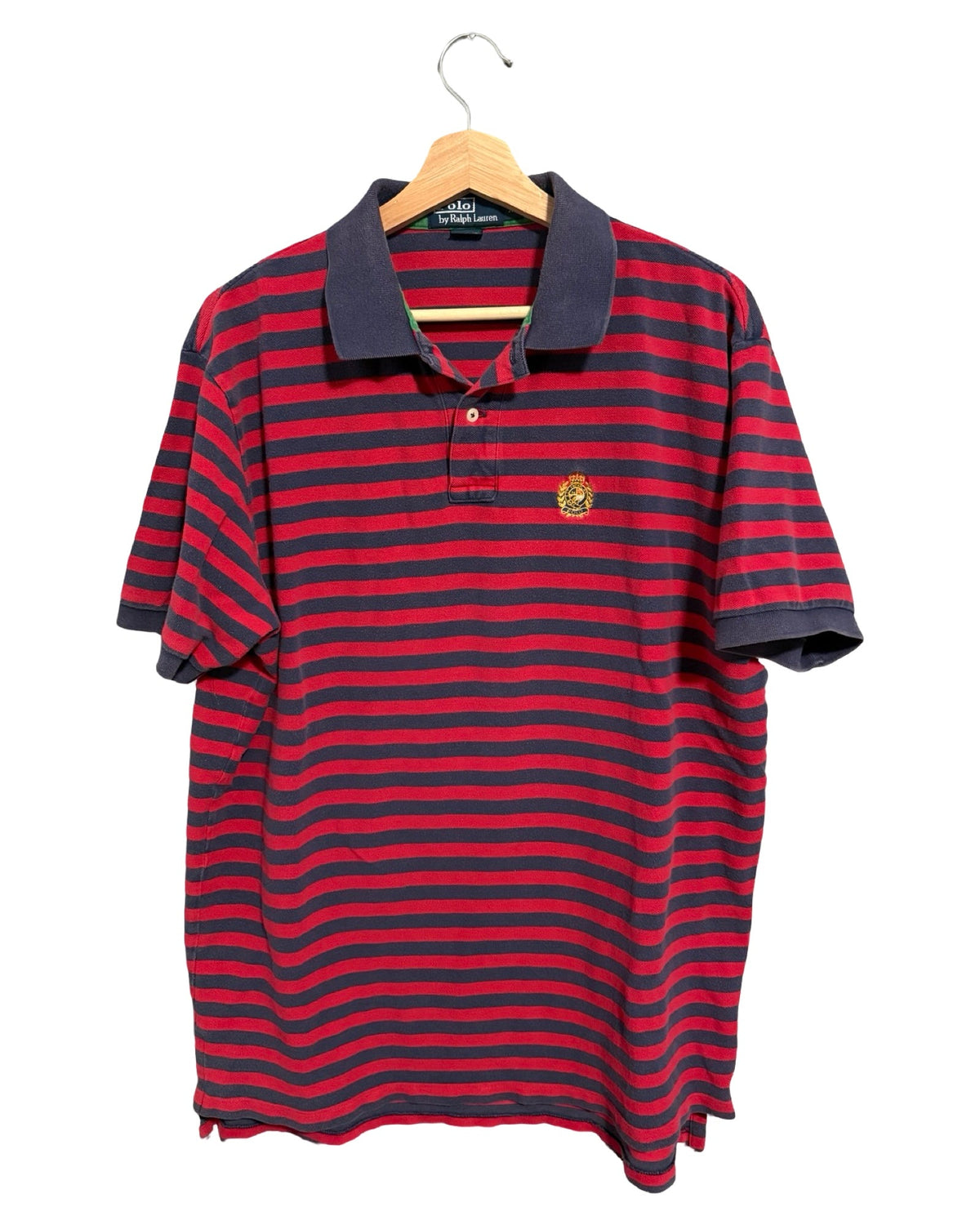 Vintage Polo Ralph Lauren Red Blue Striped Crest Shirt product image 1
