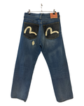 Vintage 00s Evisu Distressed Faded Denim Baggy Jeans 33