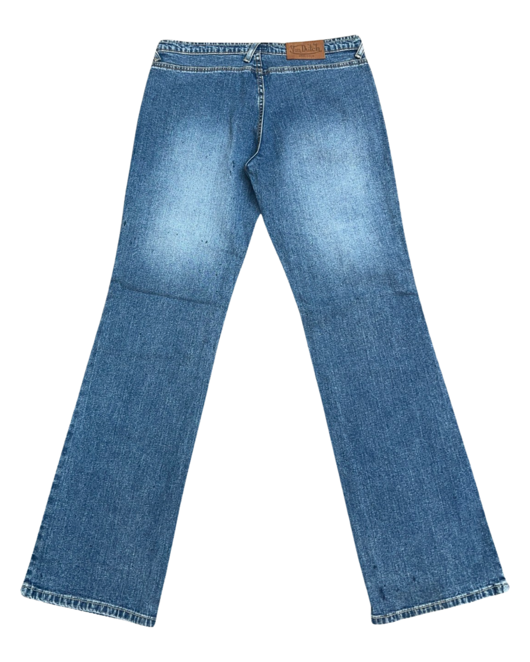 Womens y2k Vintage Von Dutch Sample Big Print Low Rise Jeans