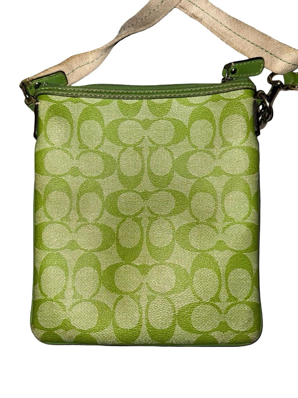 Vintage y2k Coach Green Monogram Sidebag