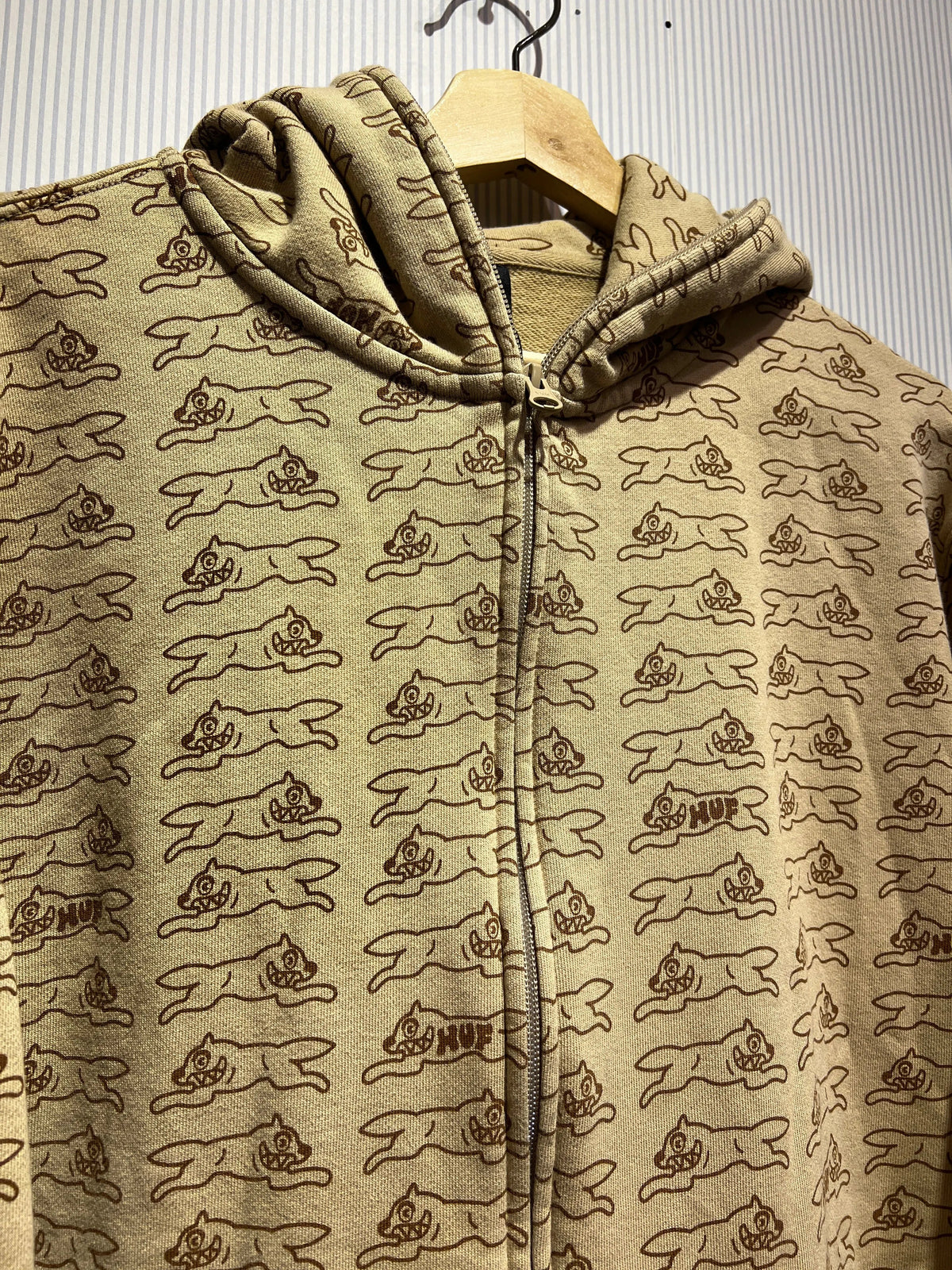 y2k BBC x HUF All Over Print Full Zip Up Hoodie product image 3