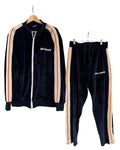 Palm Angels Blue Velvet Tracksuit Top & Bottom Set