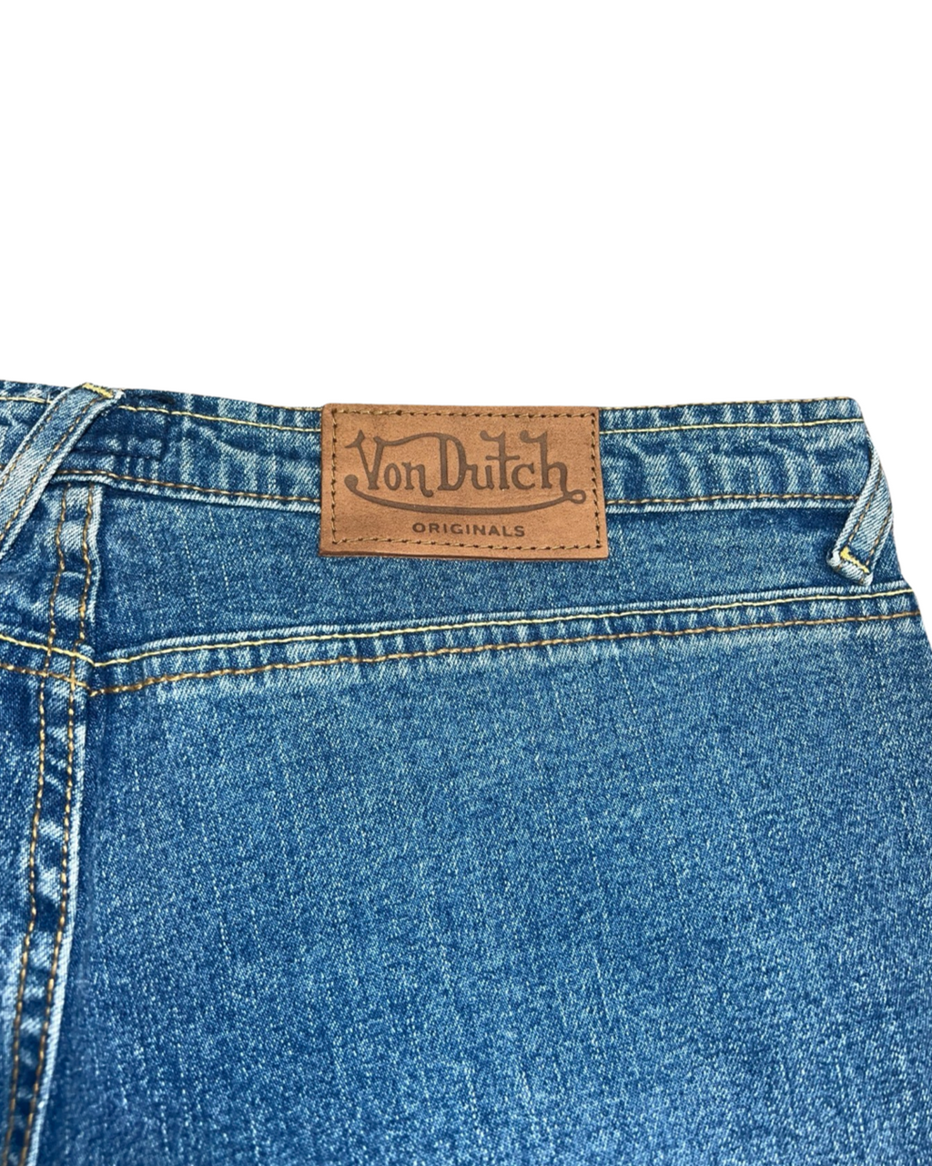 Womens y2k Vintage Von Dutch Sample Big Print Low Rise Jeans