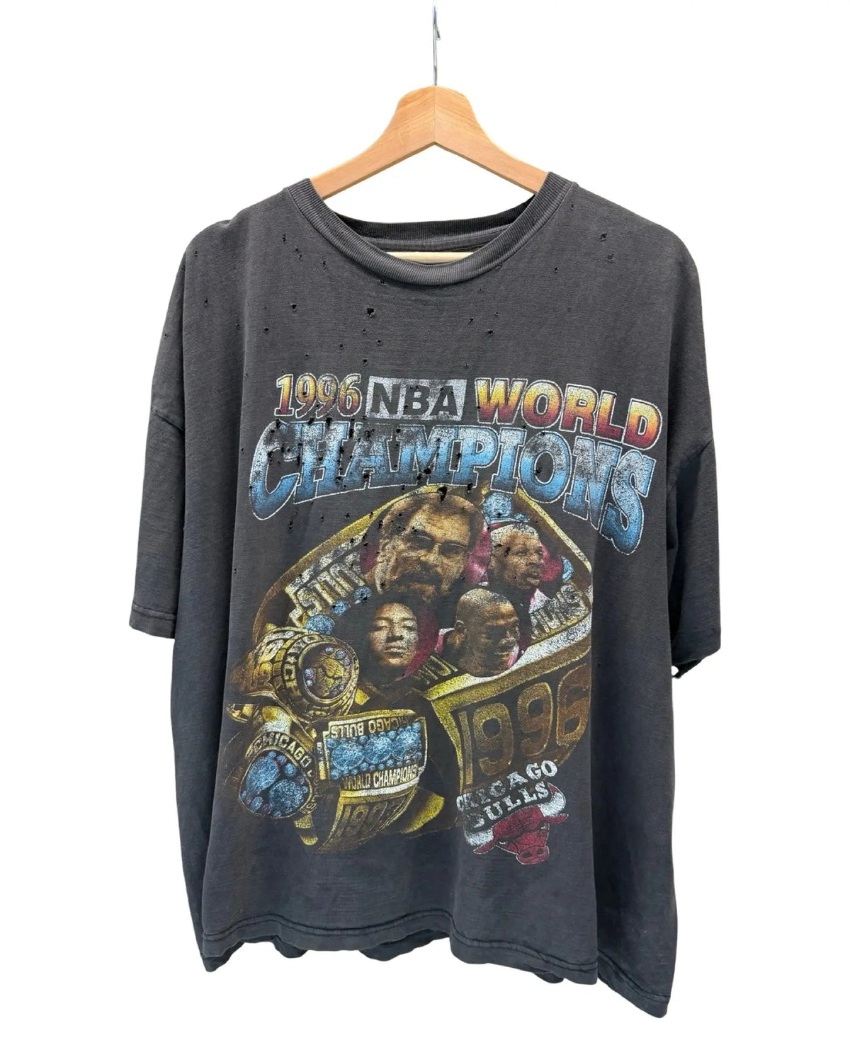 Vintage 1996 Distressed Chicago Bulls Championship Rap Tee product image 1