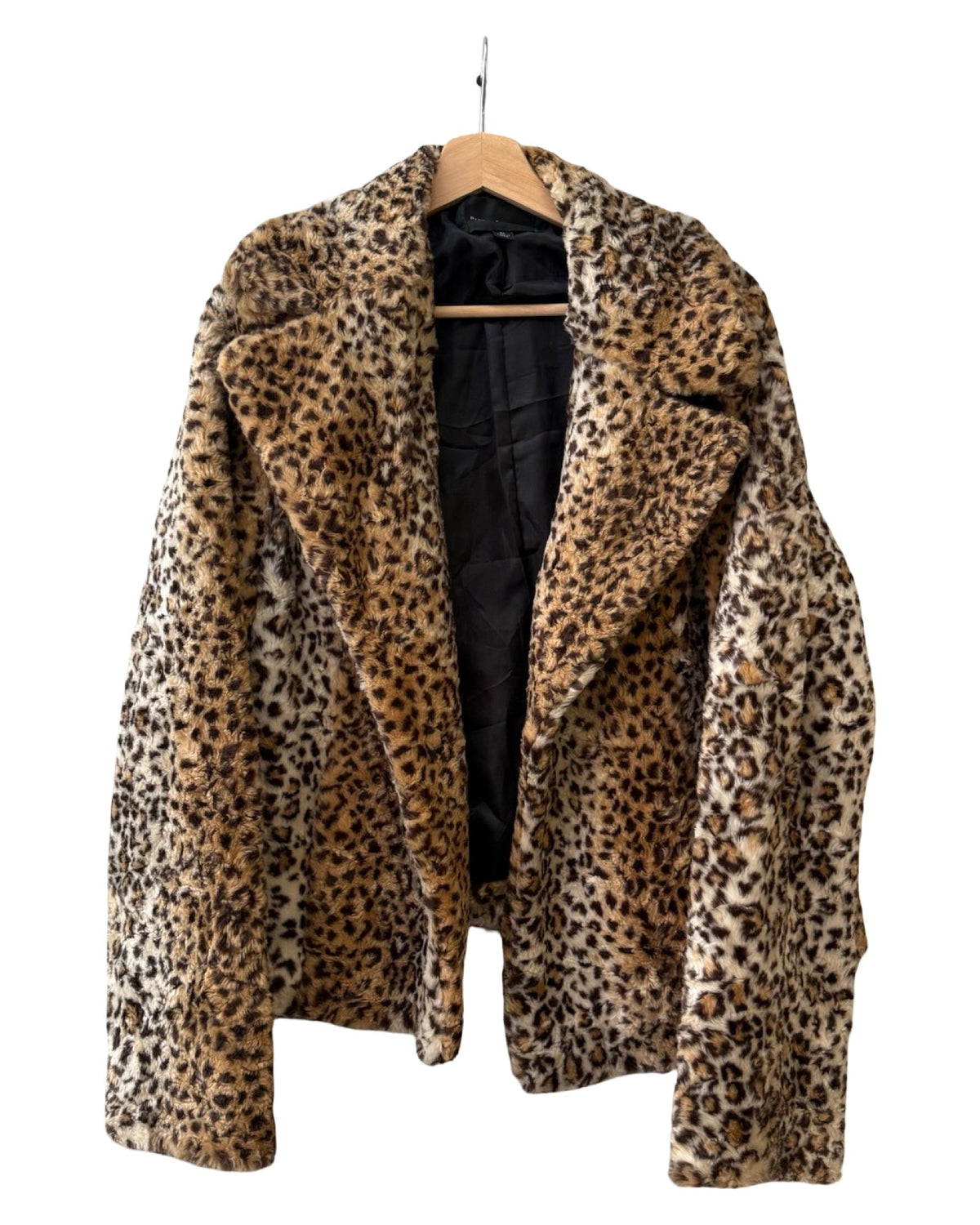 Womens Vintage Leopard Print Faux Fur Coat product image 1