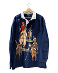 Vintage Polo Ralph Lauren Five Horsemen Navy L/S Rugby Shirt product image 1