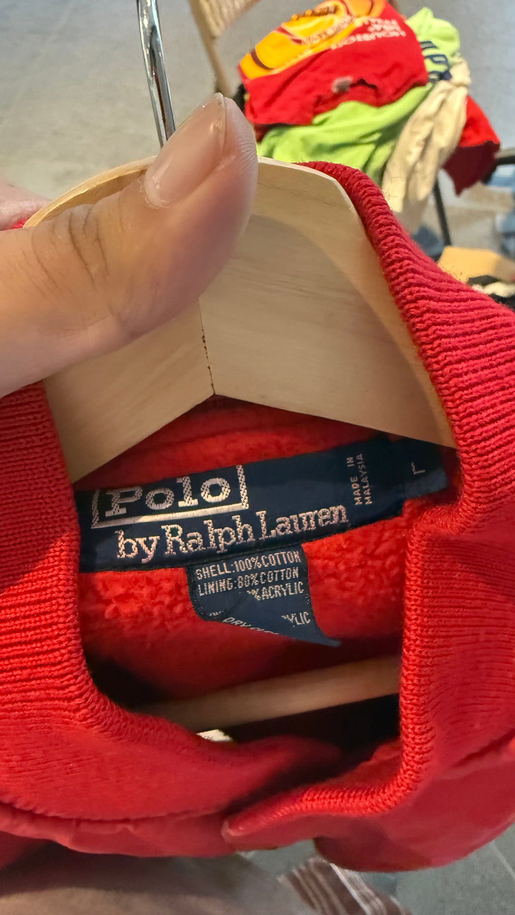 Vintage 90s Polo Ralph Lauren Blue Red Bomber Jacket product image 3