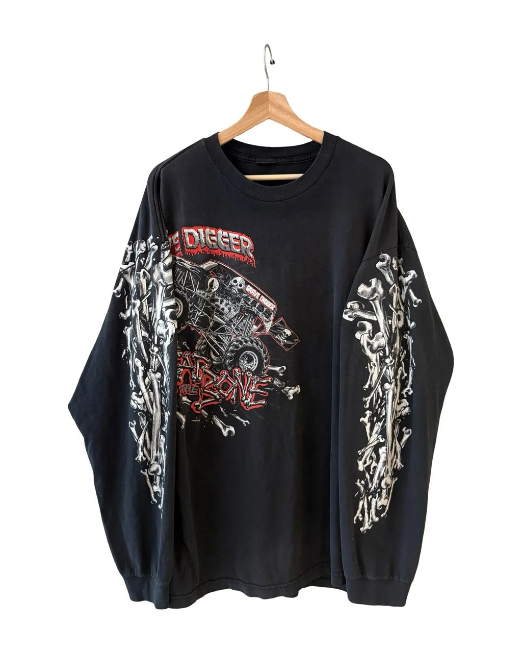Vintage Monster Jam Grave Digger Truck Long Sleeve Tee product image 1