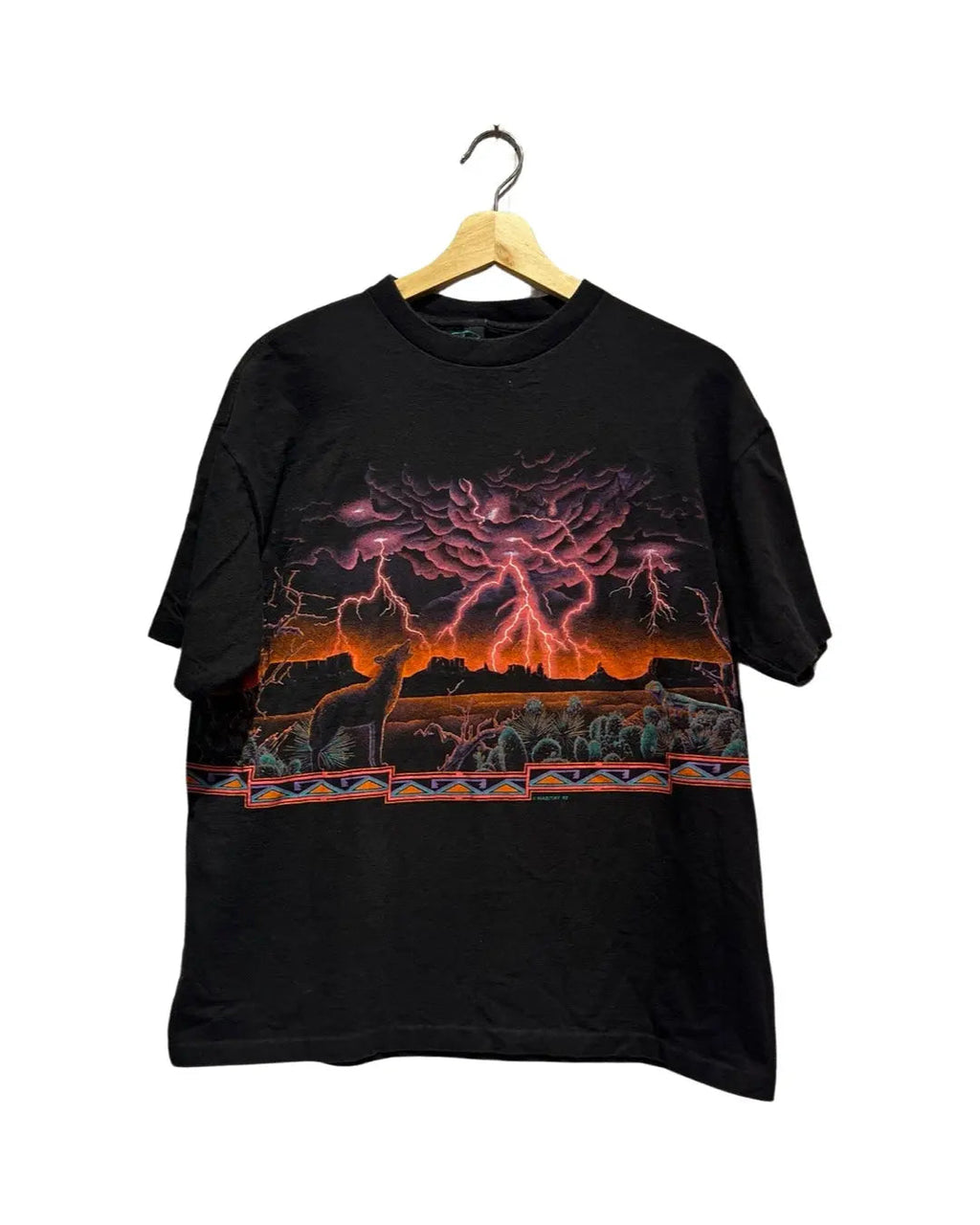 Vintage 90s Wolves Lightning Mountain Tee product image 1