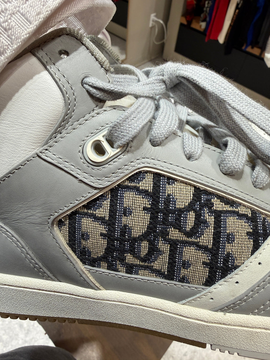 US 9 Dior B27 High Oblique Grey Sneakers