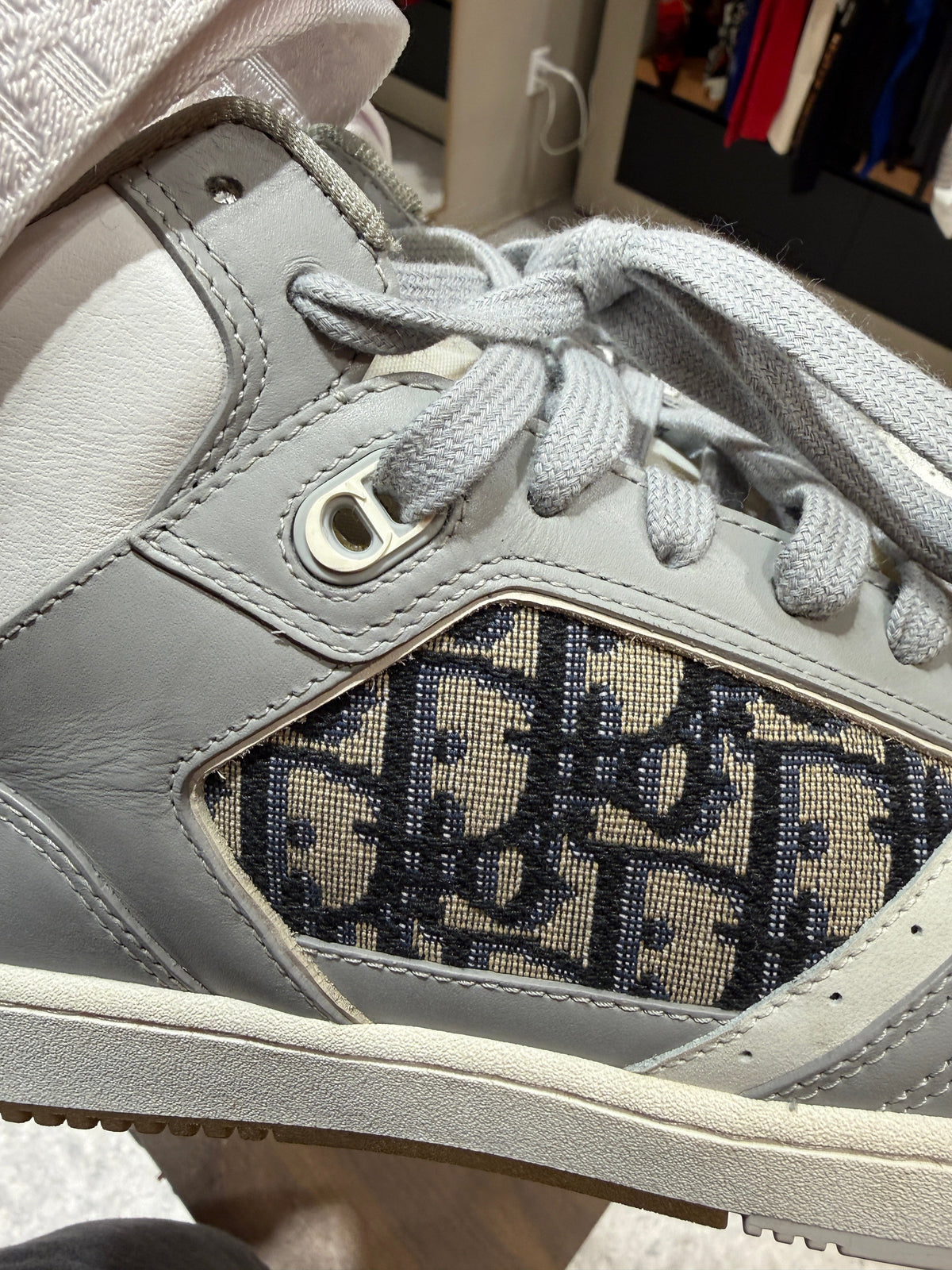 US 9 Dior B27 High Oblique Grey Sneakers