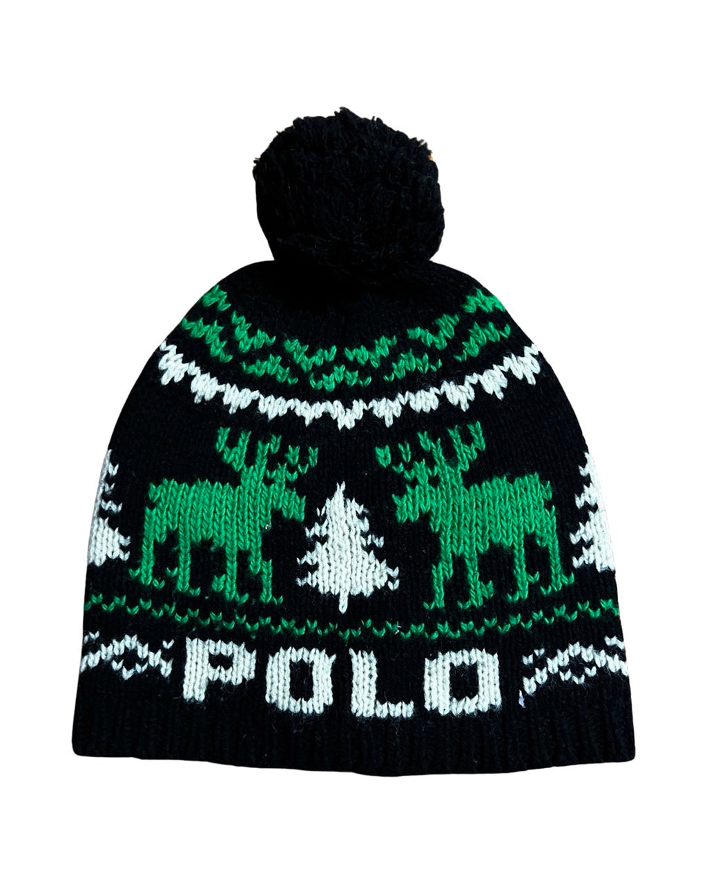 Vintage Polo Ralph Lauren Black Green Snowflake Sweater