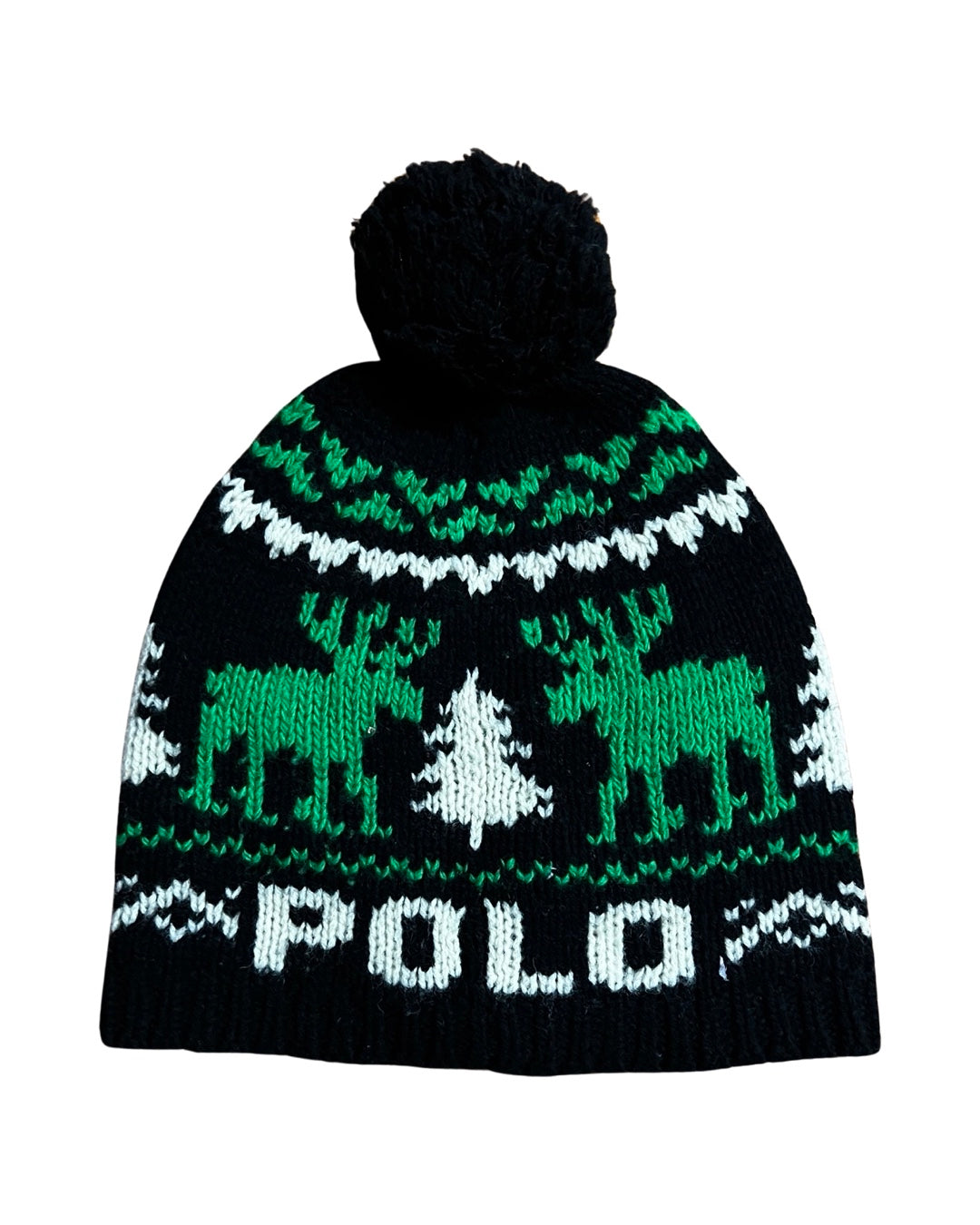 Vintage Polo Ralph Lauren Black Green Snowflake Sweater