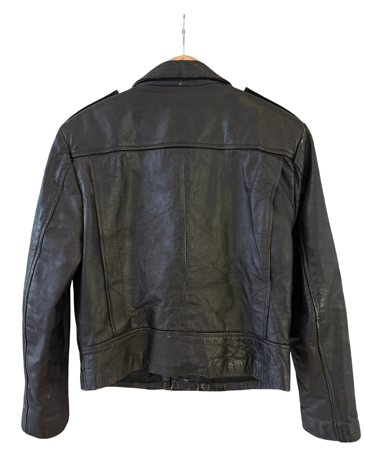Vintage 80s Distressed Leather Motorcycle Biker Jacket product image 2