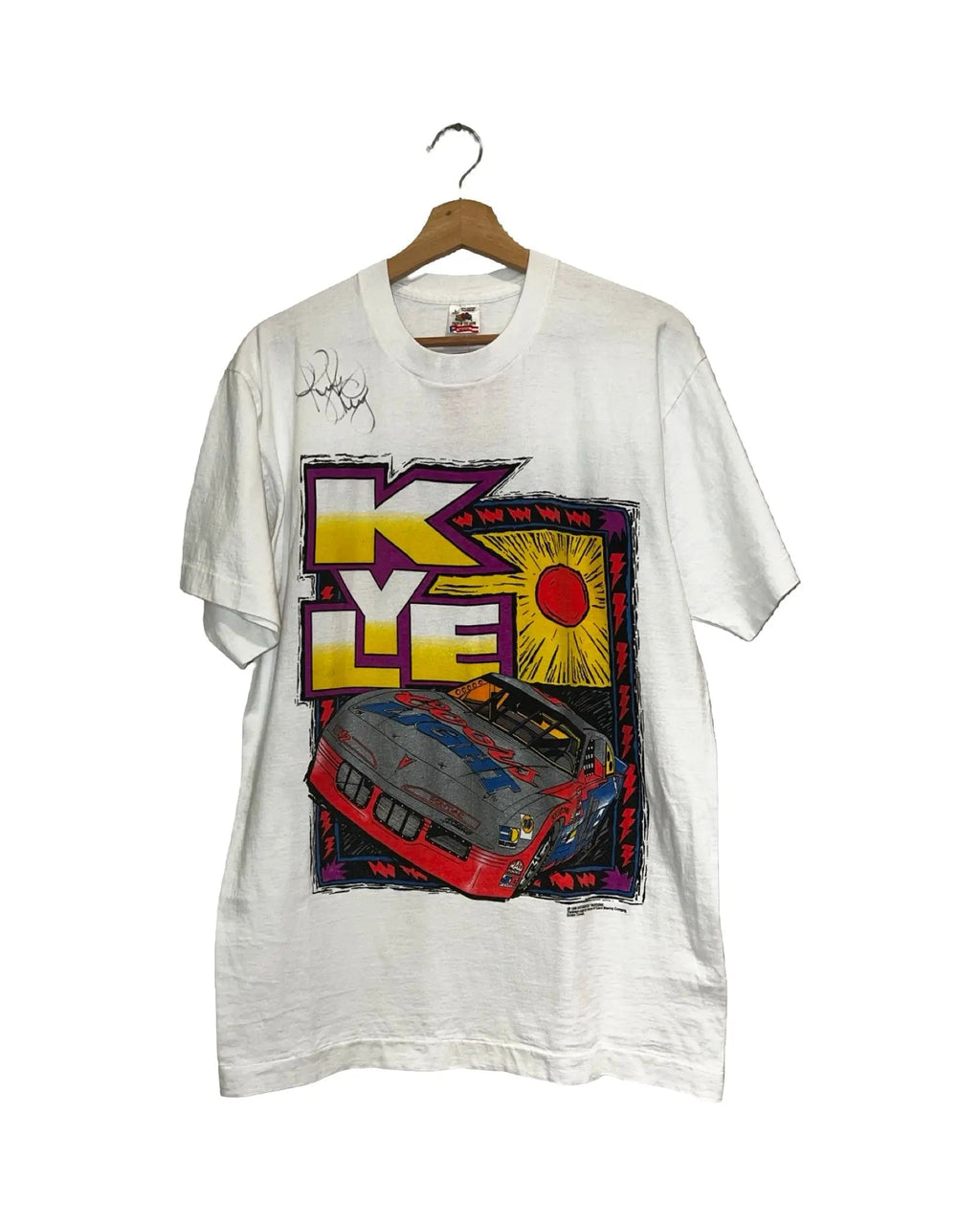 Vintage 90s Nascar Kyle Petty Coors Light Signed Tee product image 1