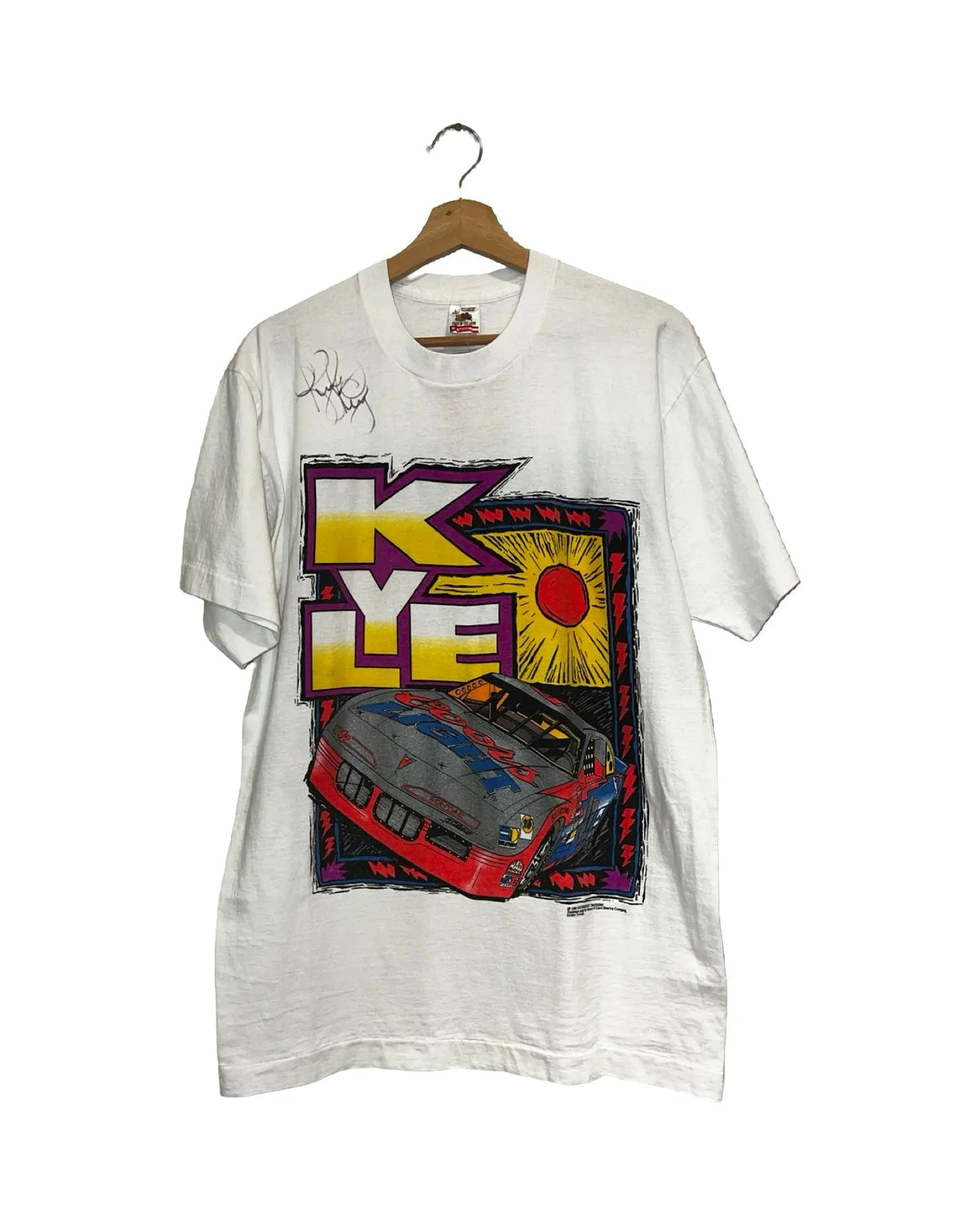 Vintage 90s Nascar Kyle Petty Coors Light Signed Tee product image 1