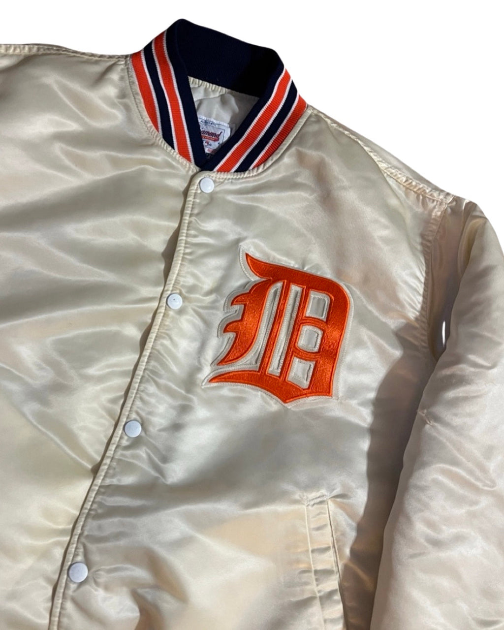 Vintage 90s Rare Detroit Tigers Cream Satin Diamond Starter product image 2