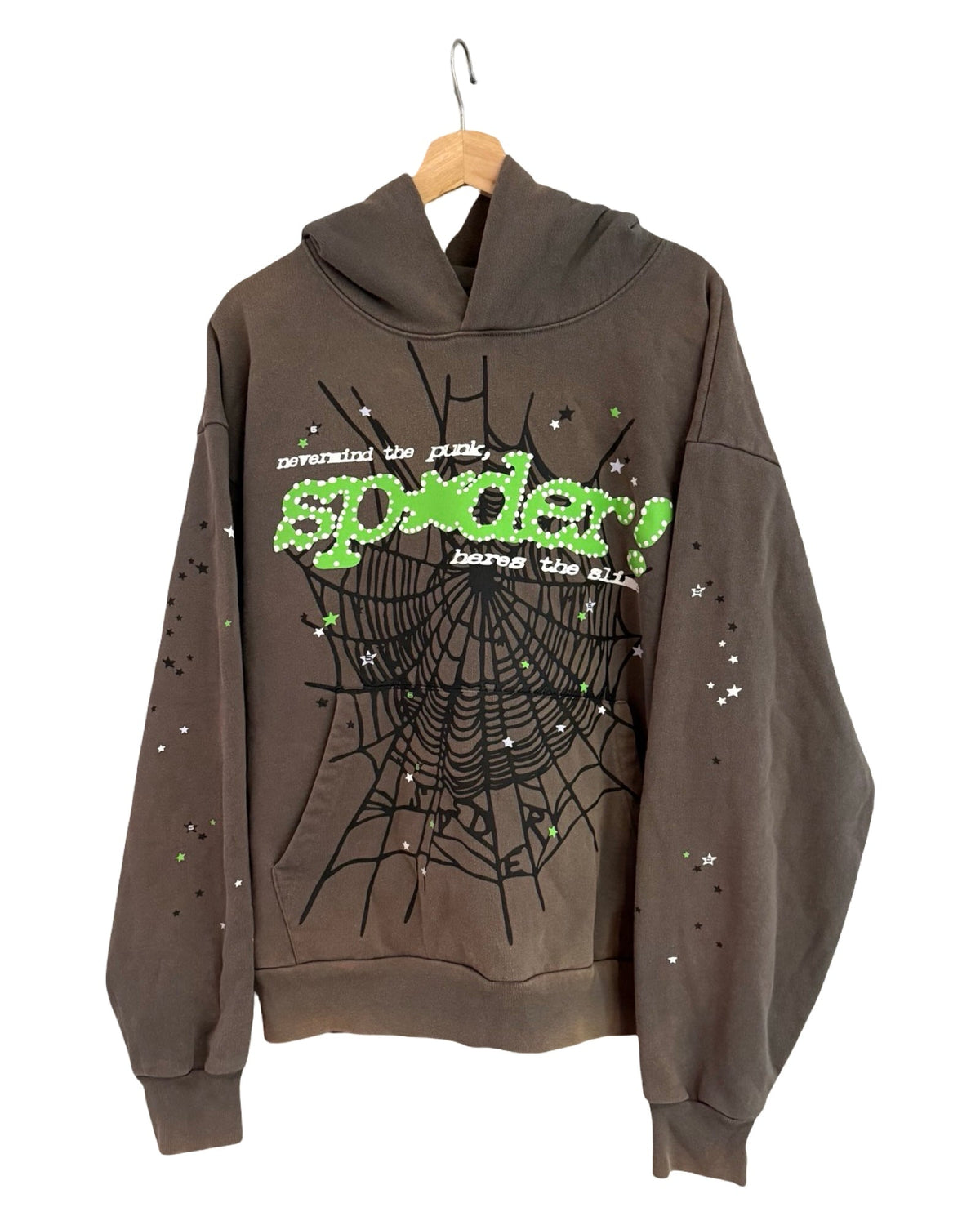 Sp5der Spider Punk V2 Slate Grey Green Hoodie product image 1