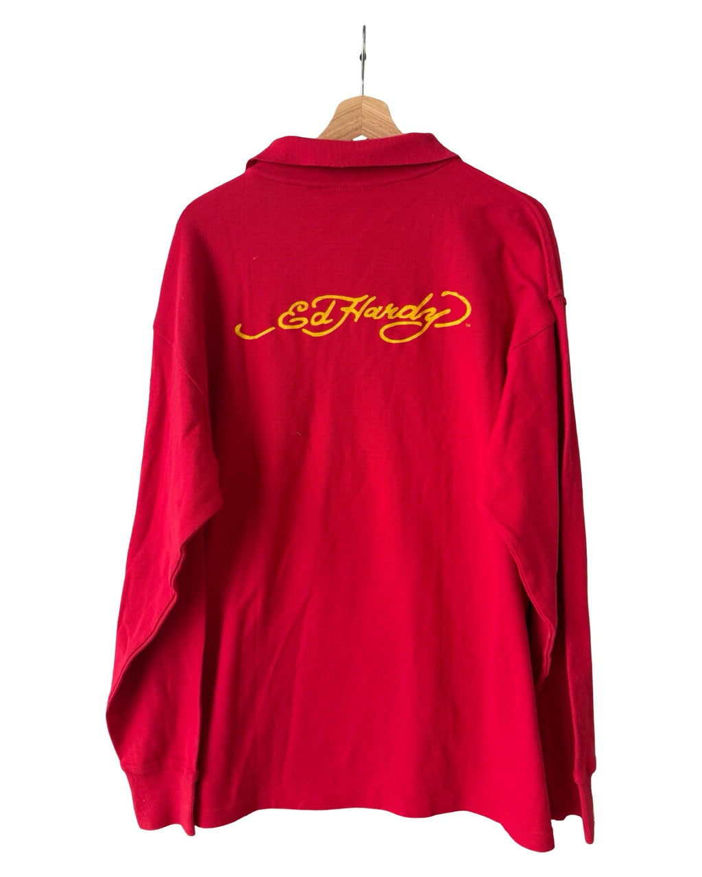 Vintage y2k Ed Hardy Red Skull Long Sleeve Polo Shirt product image 2