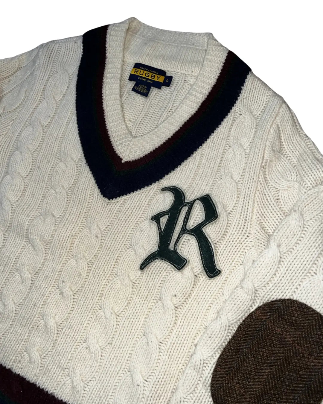 Vintage Ralph Lauren Rugby R Cable Knit Sweater