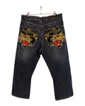 34 x 26 Y2K Ed Hardy Tiger Embroidered Jeans