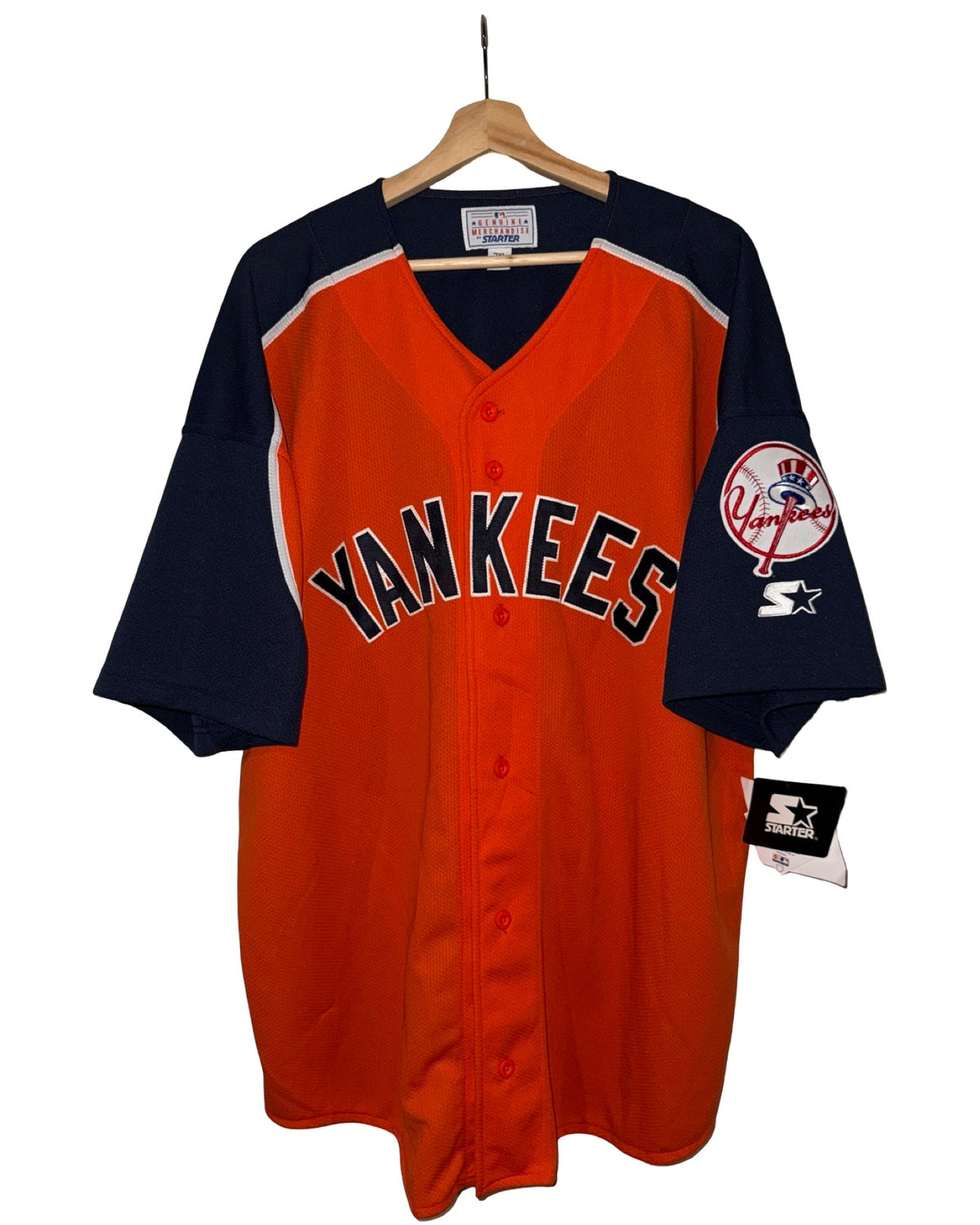 Vintage DS 90s New York Yankees Orange Starter Jersey product image 1