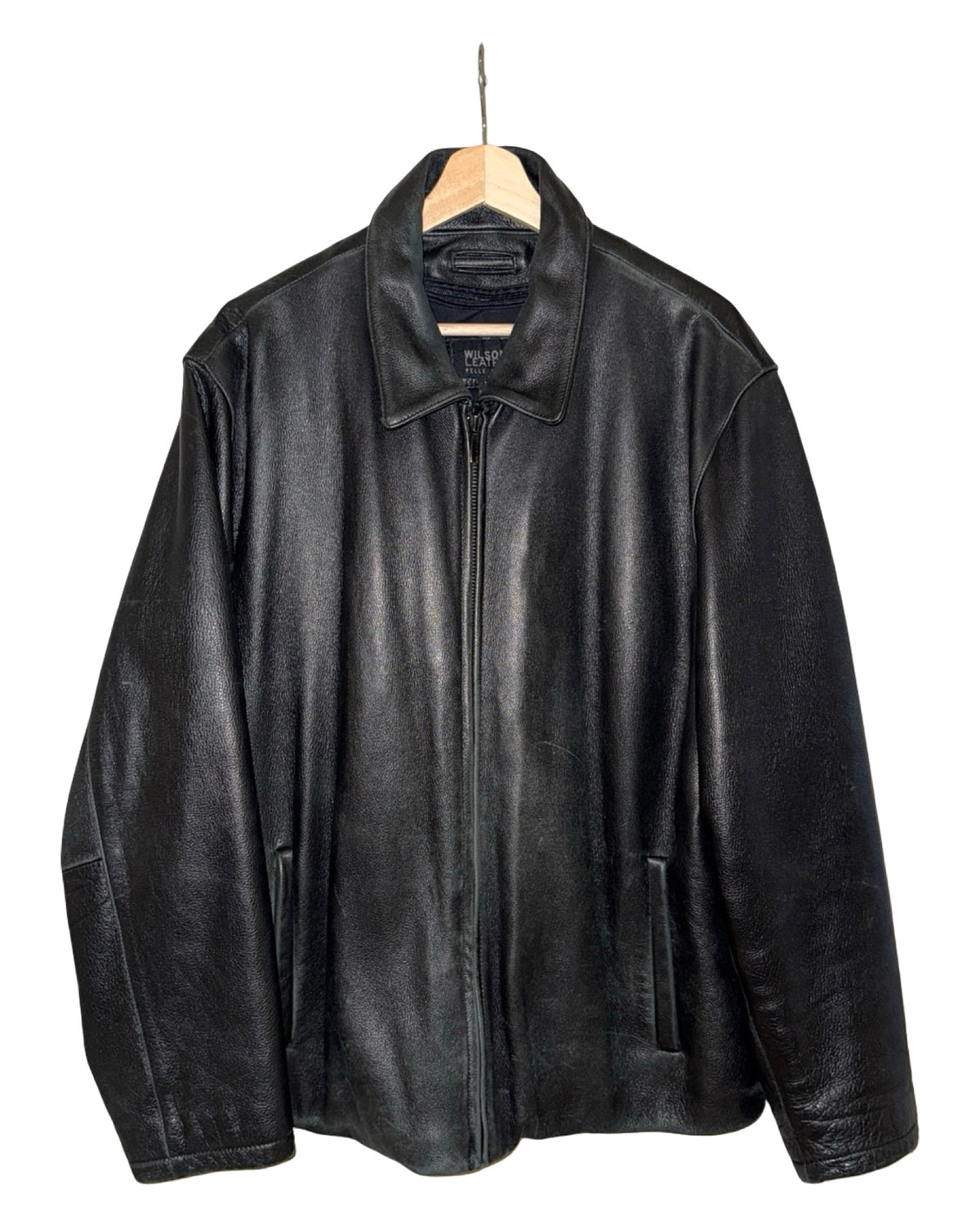 Vintage 90s Black Leather Bomber Jacket product image 1