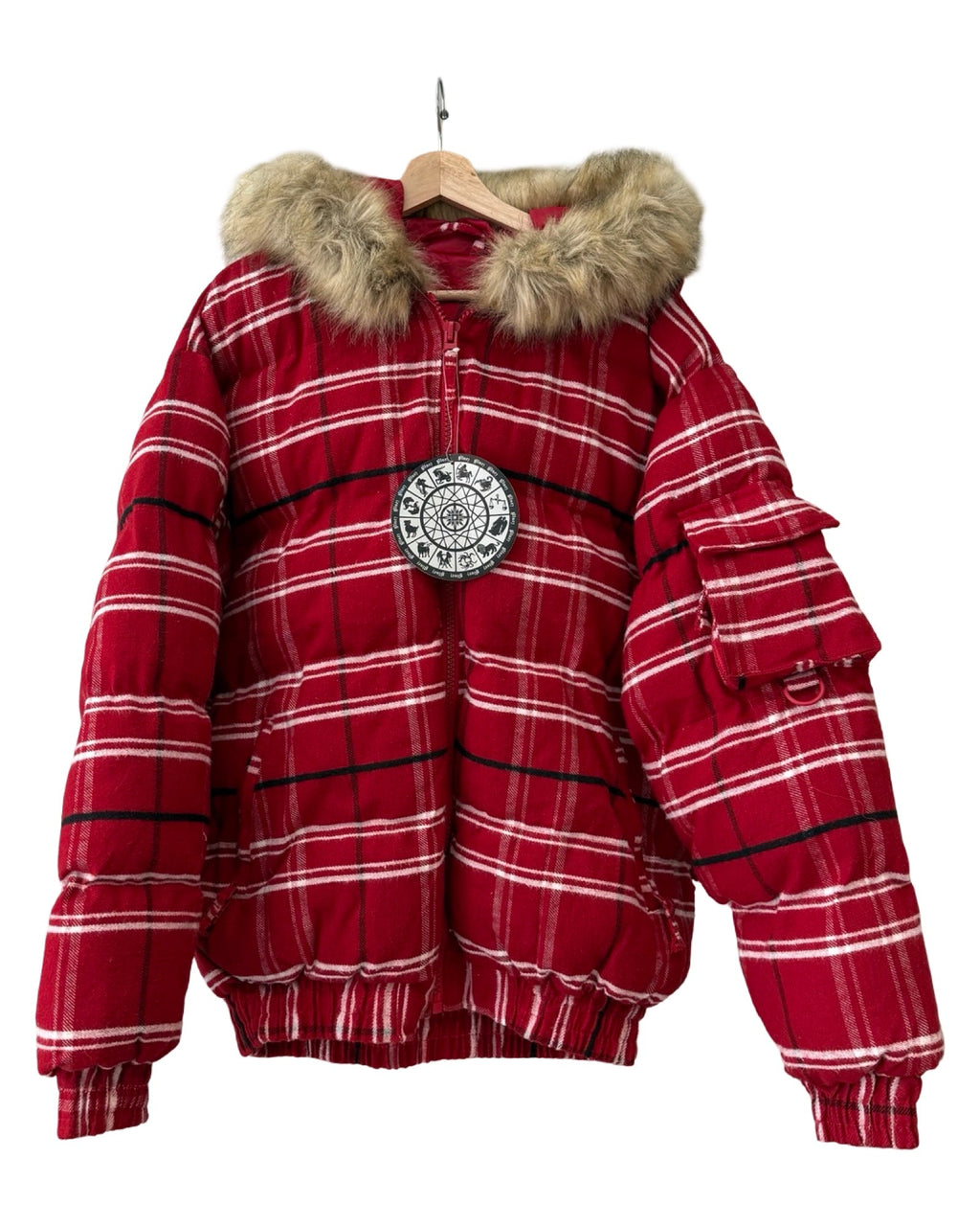 Vintage y2k Red Flannel Hip Hop Puffer Jacket product image 1