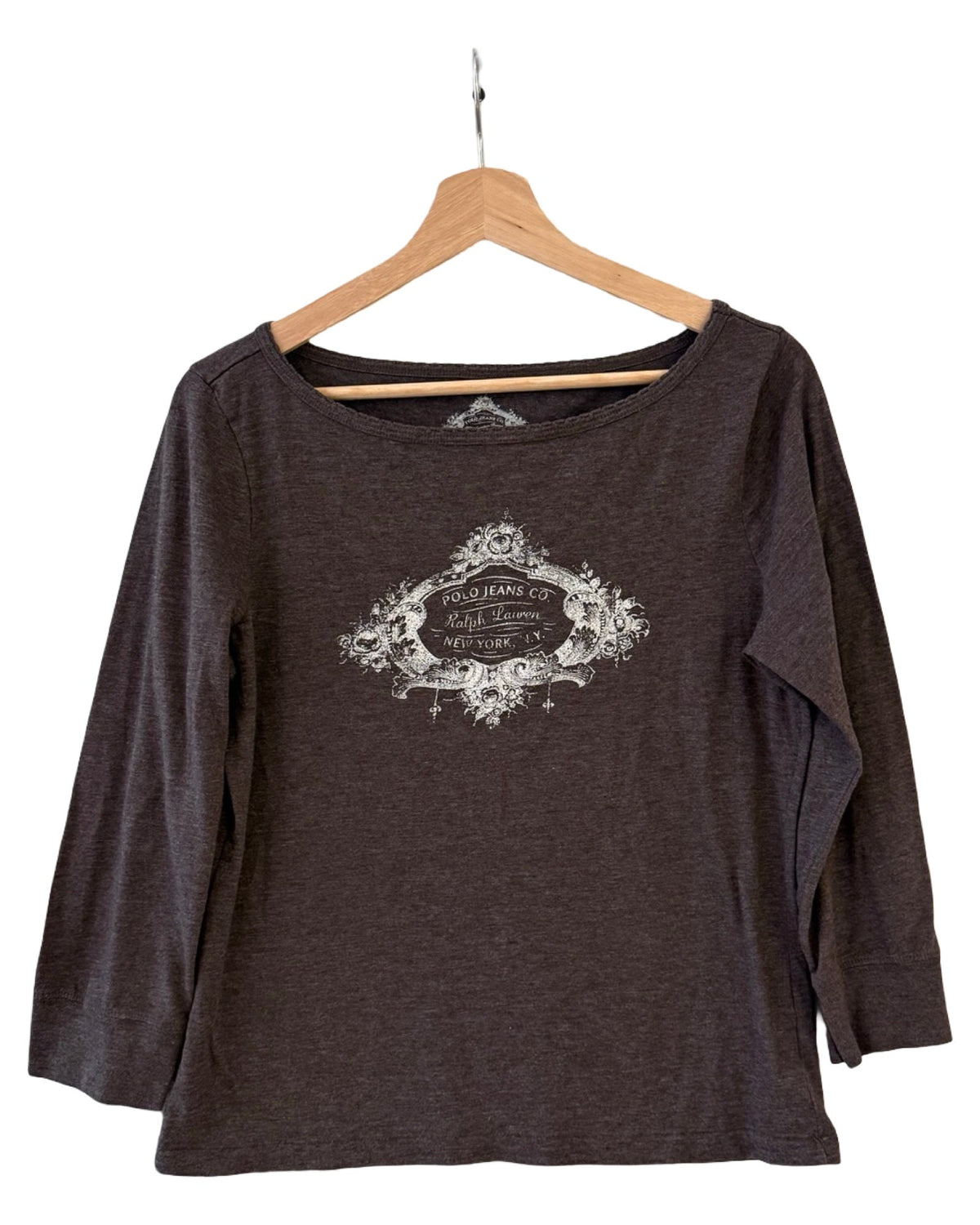 Womens Polo Ralph Lauren NY Brown Logo Tee product image 1