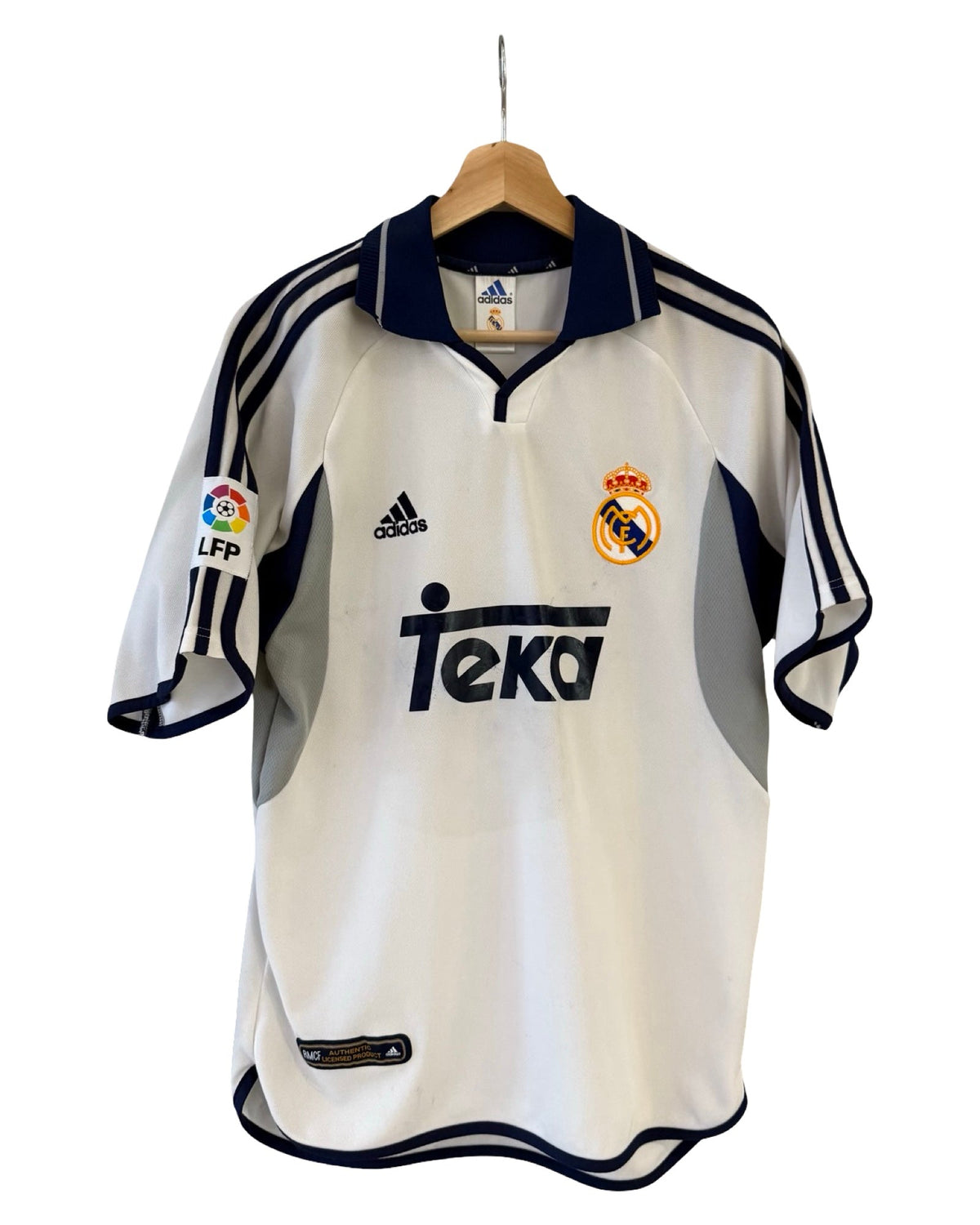 Vintage 2001 Adidas Real Madrid Teka Home Soccer Jersey product image 1