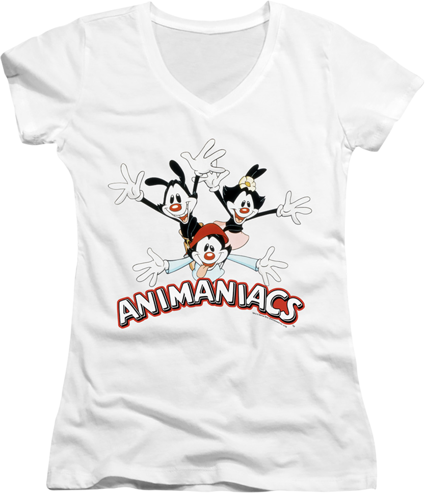 Ladies Yakko Wakko and Dot Animaniacs V-Neck Shirt product image 1