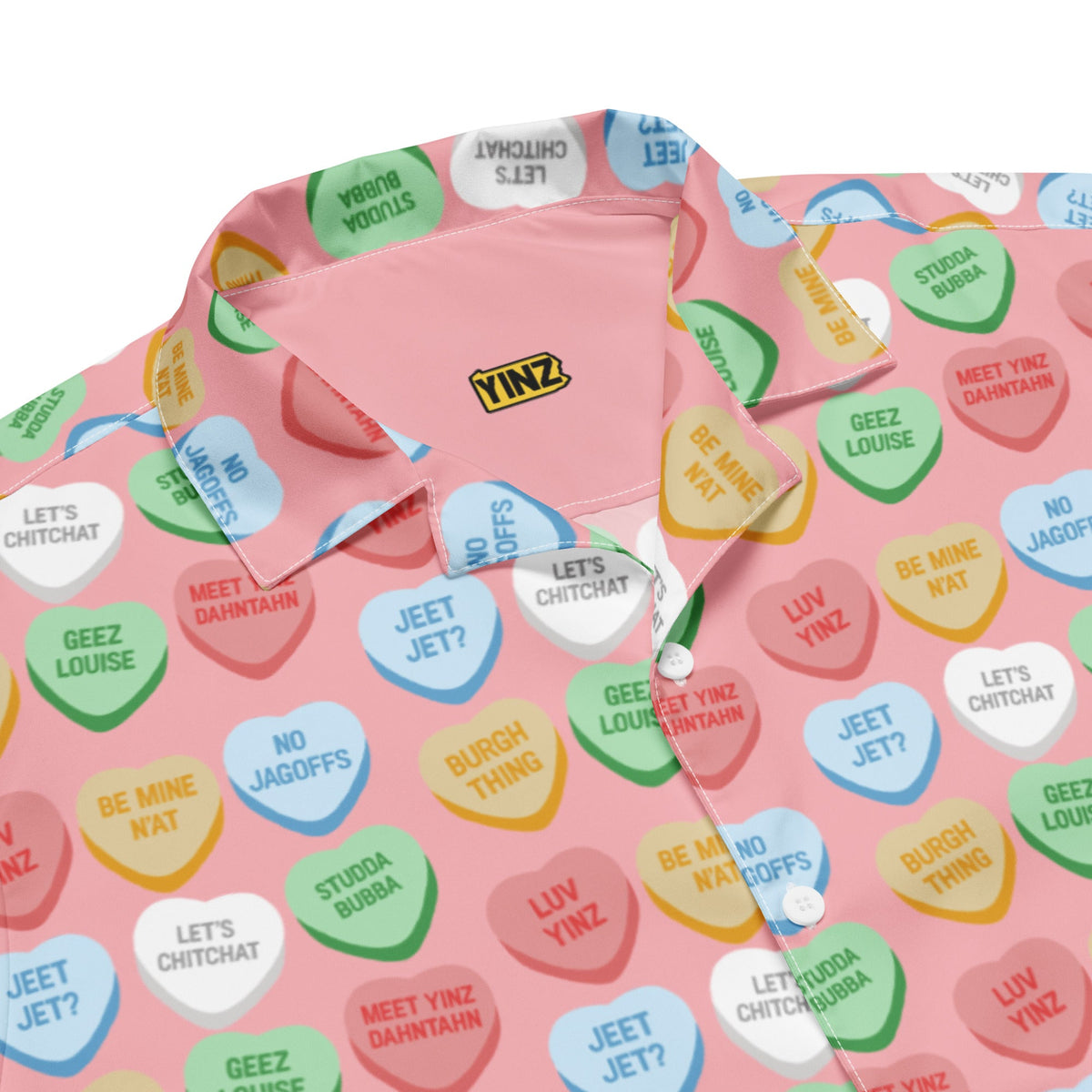 Pittsburghese Conversation Hearts | Button Up Shirt product image 4