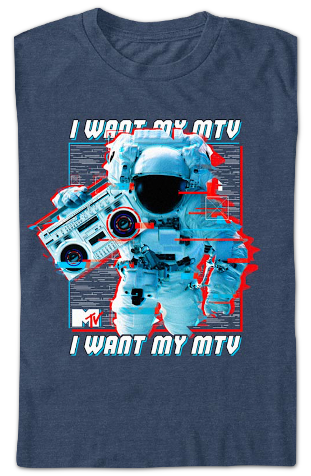 Astronaut Boom Box I Want My MTV Shirt product image 2