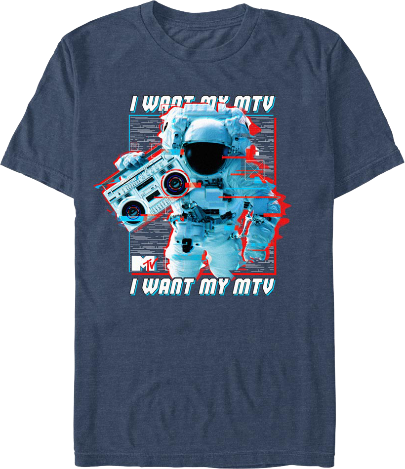 Astronaut Boom Box I Want My MTV Shirt product image 1