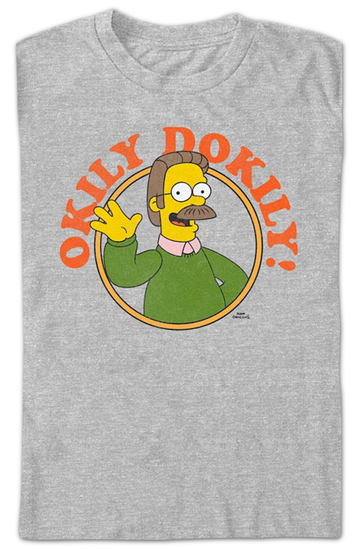 Athletic Heather Ned Flanders Okily Dokily Simpsons T-Shirt product image 2