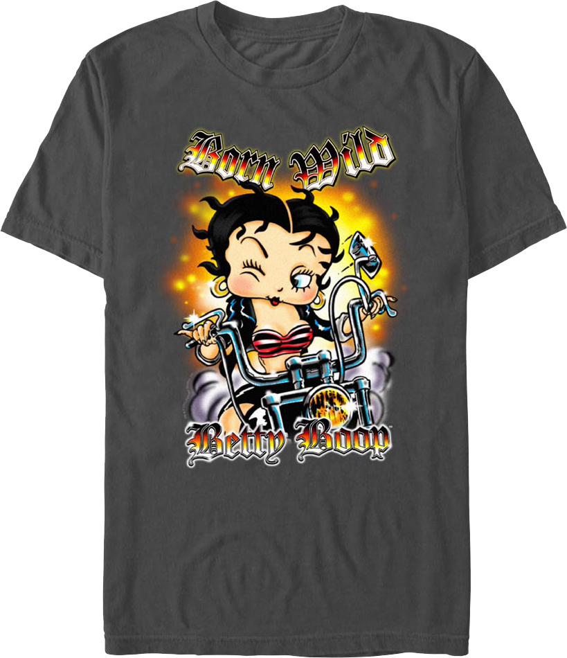 Charcoal Born Wild Betty Boop T-Shirt product image 1