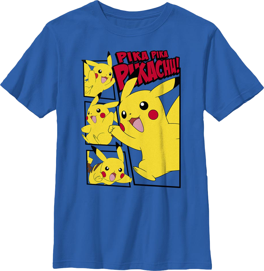 Boys Youth Pikachu Collage Pokemon Shirt product image 1