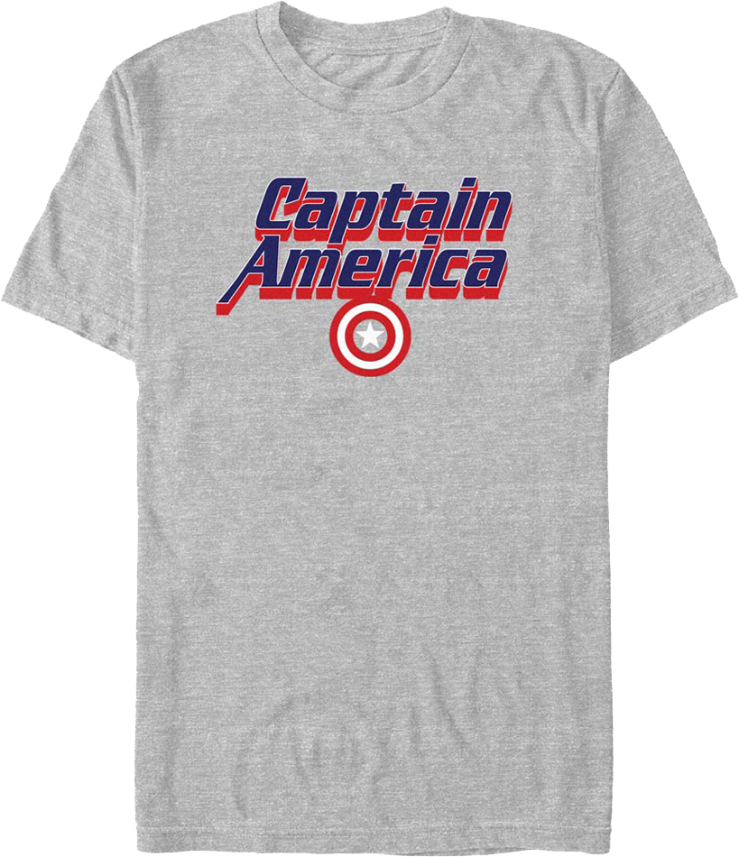 Captain America Block Letters Marvel Comics T-Shirt product image 1