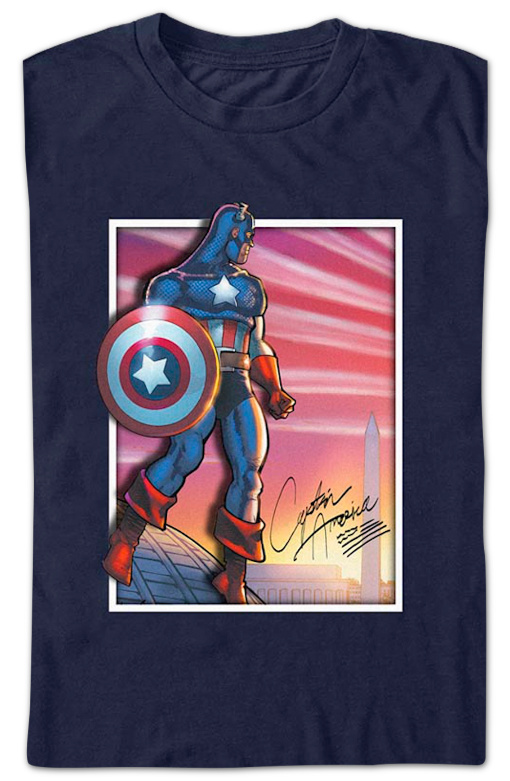 Captain America Capital Photo Marvel Comics T-Shirt product image 2