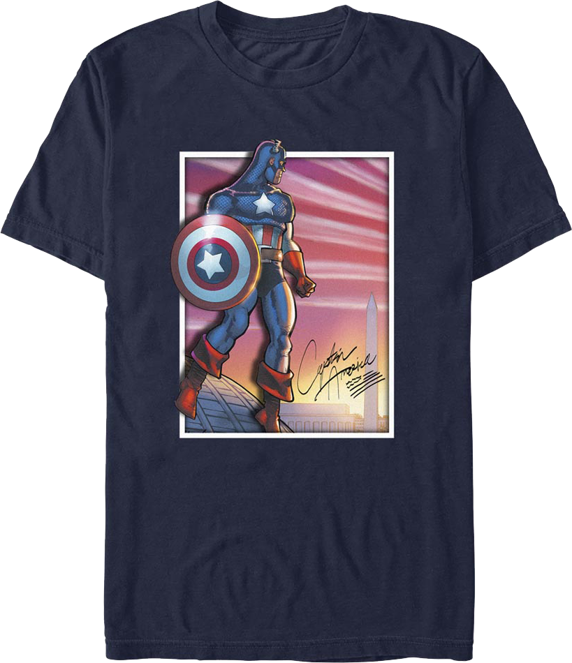 Captain America Capital Photo Marvel Comics T-Shirt product image 1