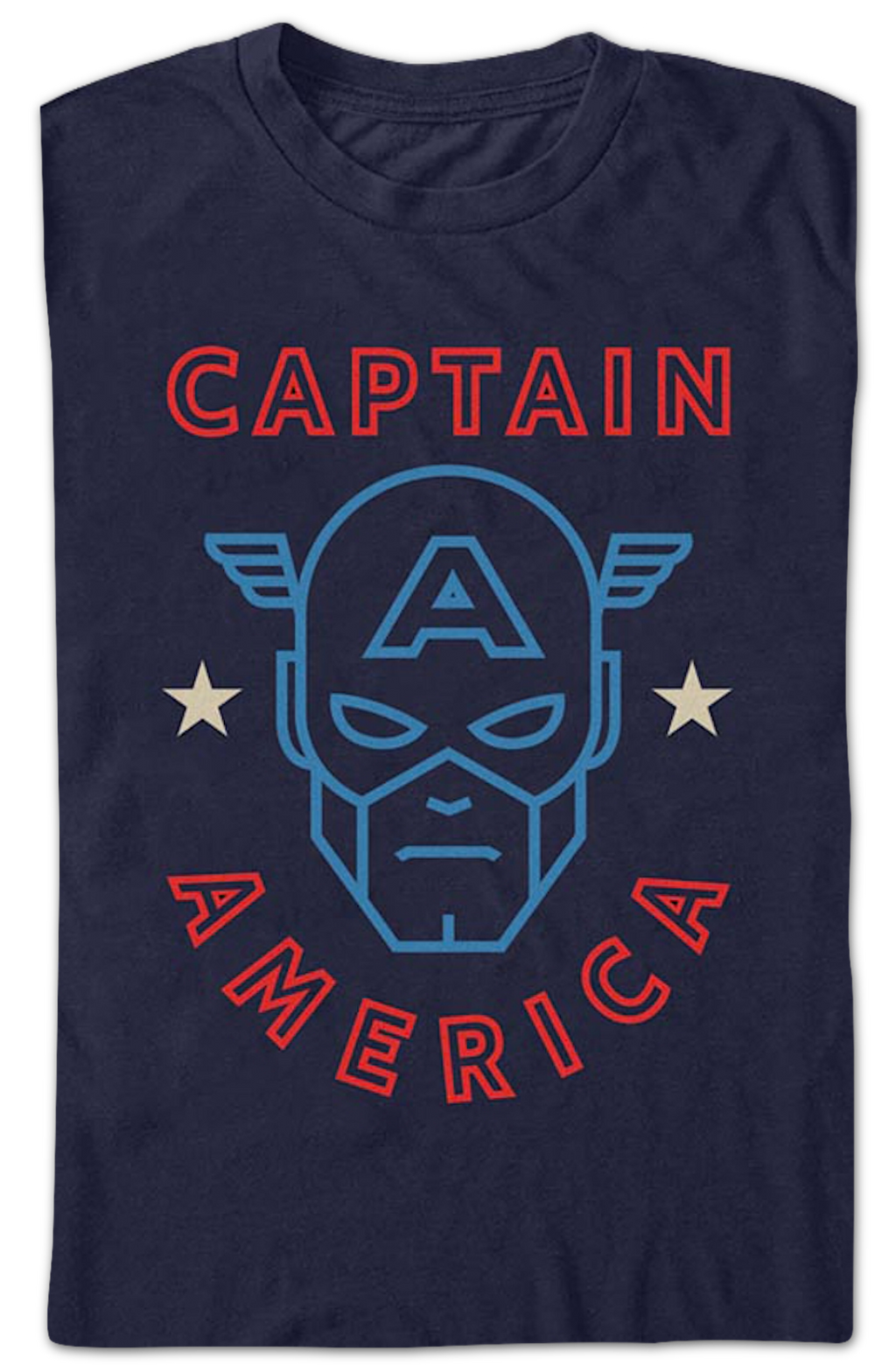 Captain America Mask Outline Marvel Comics T-Shirt product image 2
