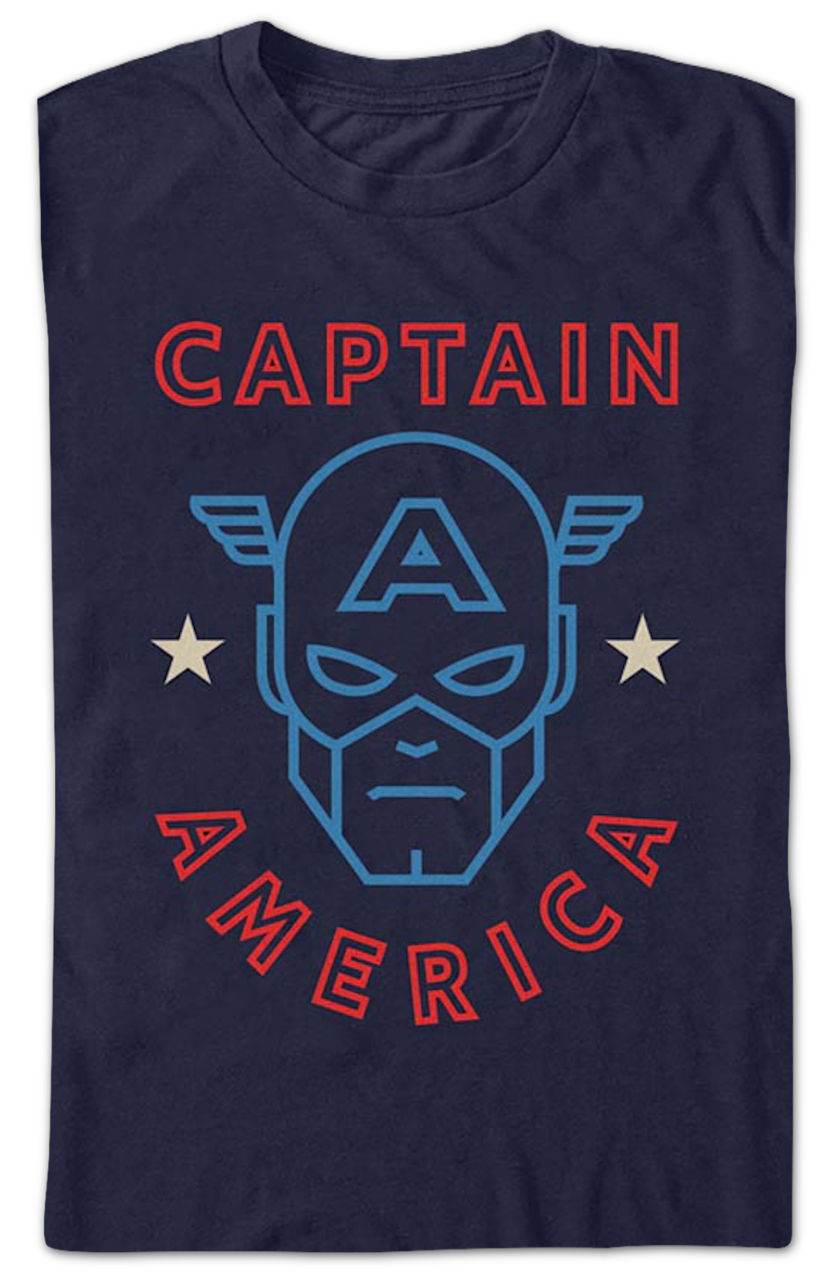Captain America Mask Outline Marvel Comics T-Shirt product image 2