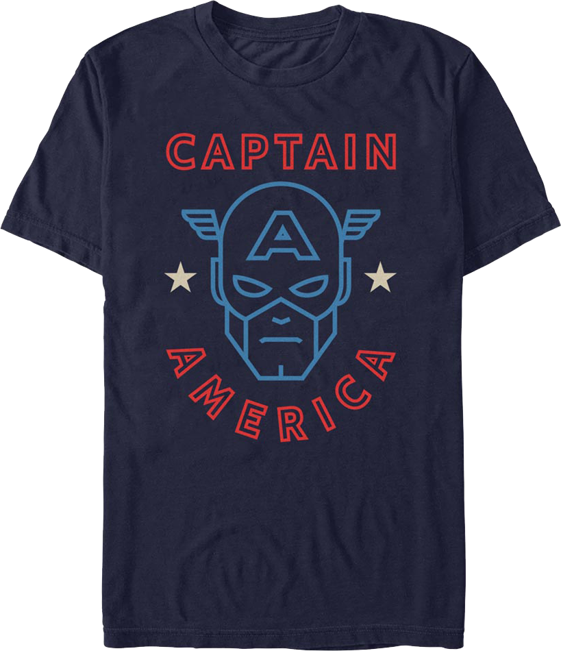 Captain America Mask Outline Marvel Comics T-Shirt product image 1